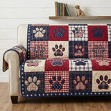 With Patriotic Pawprint | Quilted Sofa Cover
