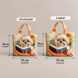 Shih Tzu Books and Flowers | Handcrafted Bag
