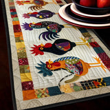 Parade of Roosters | Quilted Table Runner
