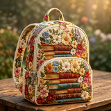 Books and Flowers | Quilted Backpack