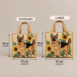 Floral German Shepherd | Handcrafted Bag