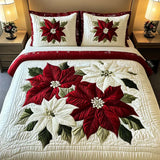 Winter Poinsettia | 3-Piece Handcrafted Bedding Set