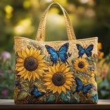 Blue Sunflower and Butterfly | Handcrafted Bag