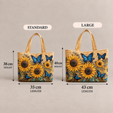 Blue Sunflower and Butterfly | Handcrafted Bag