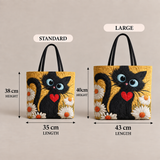 Handmade Black Cat and Daisies | Handcrafted Bag