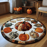 With Autumn Pumpkins | Quilted Round Mat