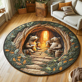 Beer Time Bear | Quilted Round Mat