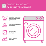 Round Quilted Mat with Coastal Lighthouse | Quilted Round Mat