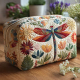 Light Blue Dragonfly | Quilted Makeup Bag