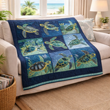 Marine Sea Turtles | Quilted Blanket