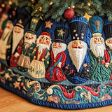 Cheerful Nutcrackers | Quilted Christmas Tree Skirt