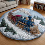 Joyful Christmas Train | Quilted Round Mat