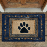 Denim Inspired Paw Print | Doormat