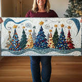 Snowy Pine Landscape | Quilted Table Runner