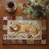 Sleepy Golden Retriever | Quilted Placemat