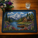 Floral Lakeside Cabin | Quilted Placemat