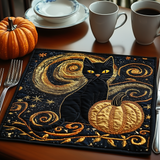 Starry Black Cat | Quilted Placemat