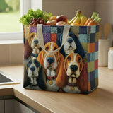Basset Hound Assemble | Quilted Shopping Bag