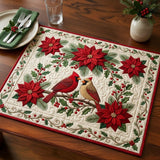 Red Cardinal Poinsettia | Quilted Placemat