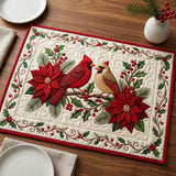 Red Cardinal Poinsettia | Quilted Placemat