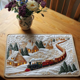 Snowy Village | Quilted Placemat