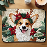 Joyful Corgi | Quilted Placemat
