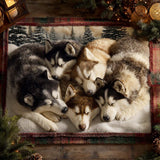 Husky Family Cosy Nap | Area Rug