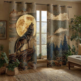 Lunar Wolf Majesty | Quilted Curtains