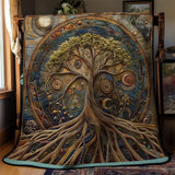 Eternal Tree Of Life | Quilted Blanket
