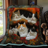 Cute Lazy Cats | Quilted Blanket