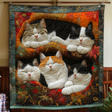 Cute Lazy Cats | Quilted Blanket