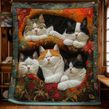 Cute Lazy Cats | Quilted Blanket