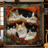 Cute Lazy Cats | Quilted Blanket