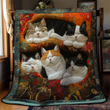 Cute Lazy Cats | Quilted Blanket