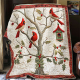 Scarlet Cardinals | Quilted Blanket