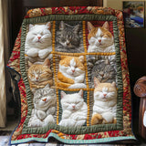 Sleeping Royal Cat | Quilted Blanket