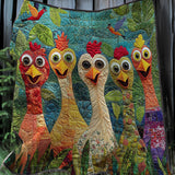 Forest Chickens | Quilted Blanket