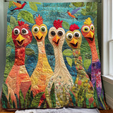 Forest Chickens | Quilted Blanket