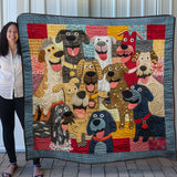 Happy Dogs WM0808001CL | Quilted Blanket