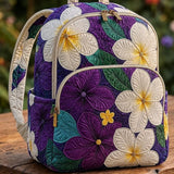 Purple Plumeria | Quilted Backpack