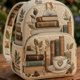 Books and Coffee | Quilted Backpack