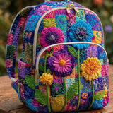 Colourful Flowers | Quilted Backpack