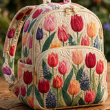 Colourful Tulips | Quilted Backpack