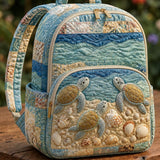 Sea Turtles and Shells | Quilted Backpack