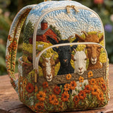 Goats in the Village | Quilted Backpack