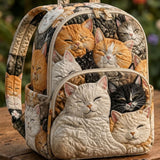 Family of Sleepy Cats | Quilted Backpack
