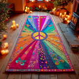 Colourful Rainbow Peace Garden | Runner Rug