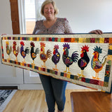 Parade of Roosters | Quilted Table Runner