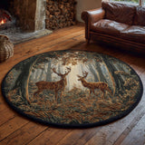 Stag Elegant Scroll | Round Rug