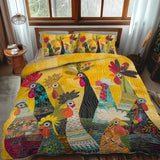 Dawn's Rooster | 3-Piece Handcrafted Bedding Set